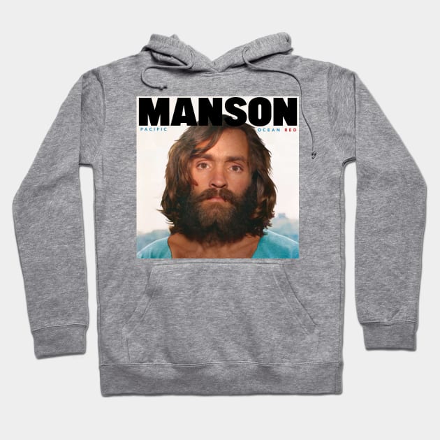 Charles Manson + Dennis Wilson Pacific Ocean Blue Mash Up Hoodie by darklordpug